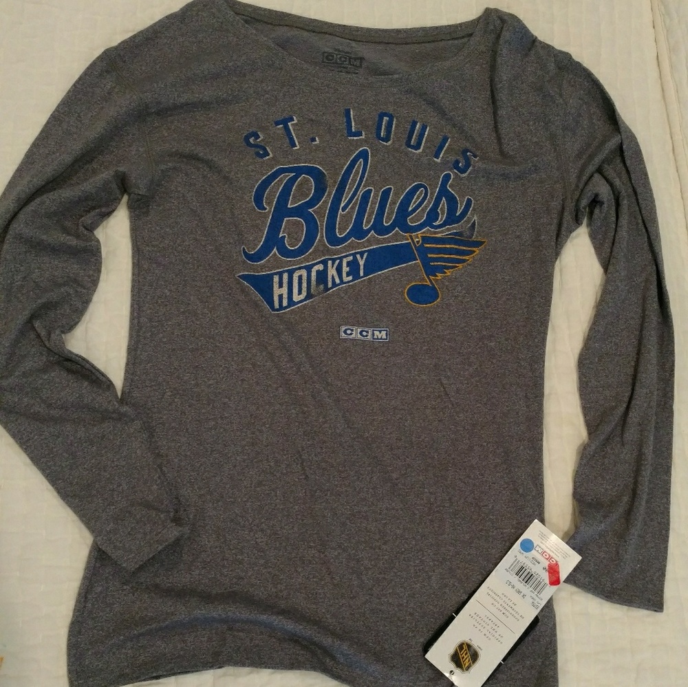Ladies long sleeve Blues hockey tee